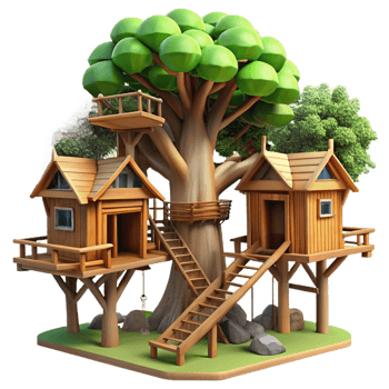 elegant creative Treehouse Village Interconnected detailed png