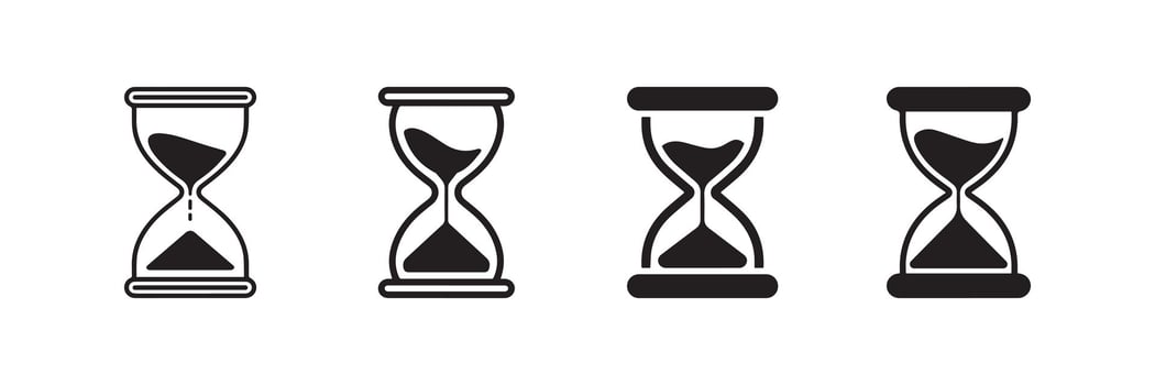 Hourglass icon set representing time management and countdown concept vector