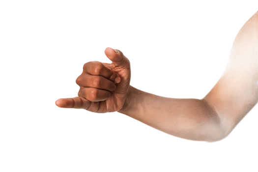 Brown Hand Gesturing Phone Call On Transparent Backgrounds png