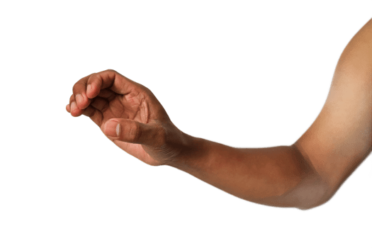 Brown Male Hand Reaching, Isolated on Transparent Backgrounds with simple setting for photography png