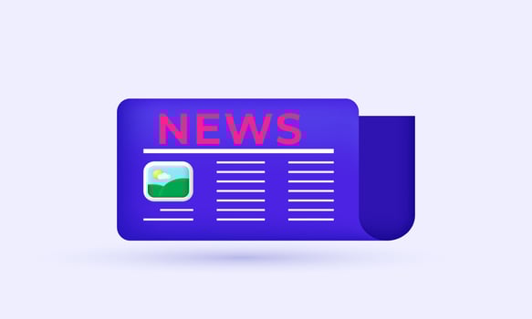 3d news update newspaper informationn new idea icon design on background vector