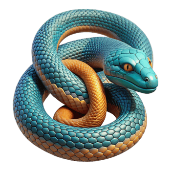 serene minimalist A slithering snake with vibrant scales, detailed skin texture, close-up macro photography high quality png