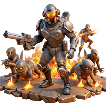 serene minimalist A Futuristic Soldier Equipped with authentic png