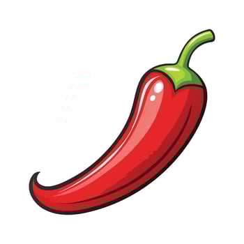 Flat Icon of Chili Pepper with Curved Shape vector