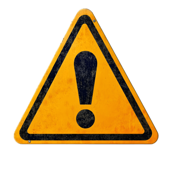 Vibrant Yellow Triangular Warning Sign with Prominent Exclamation Mark Icon png