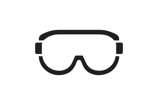 A black and white icon of a pair of goggles vector