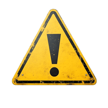 Attention Grabbing Warning Sign with Prominent Exclamation Mark png