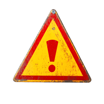 Vibrant Warning Sign with Exclamation Mark Triangle Symbol Highlighting Caution and Safety Awareness png