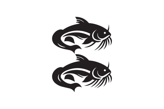 Two fish tattoos on a white background vector