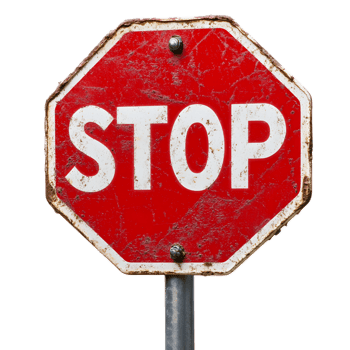 Red Octagonal Traffic Stop Sign on Pole against Bright Background png
