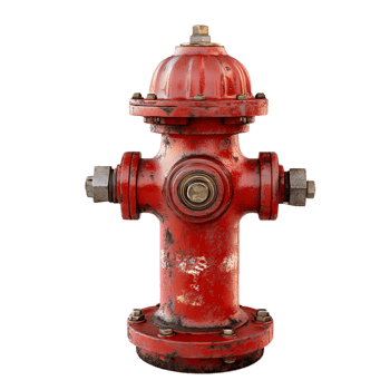 Rusty Grungy Vintage Fire Hydrant in Urban City Street Scene Depicting Essential Emergency Water Supply and Public Safety png