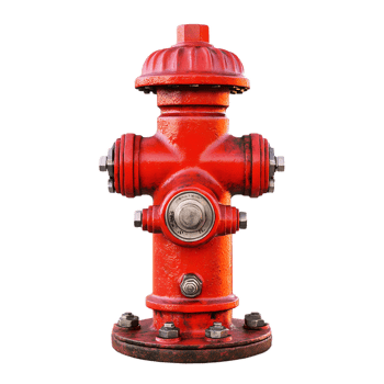 Vibrant Red Fire Hydrant on Urban Street Serving as Critical Emergency Safety Equipment png