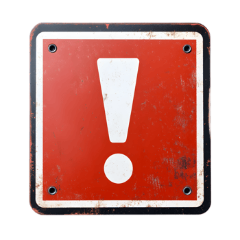 Striking Red Warning Sign with Exclamation Point Symbolizing Urgent Attention png