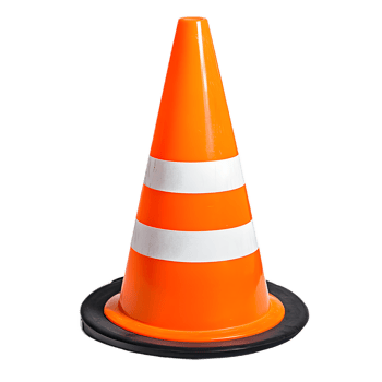 Bright Orange Reflective Traffic Cone for Road Safety and Construction Site Guidance png