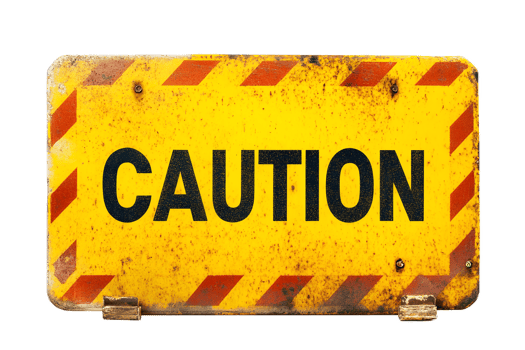 Caution Warning Sign Depicting Safety Alert and Hazard Precaution png