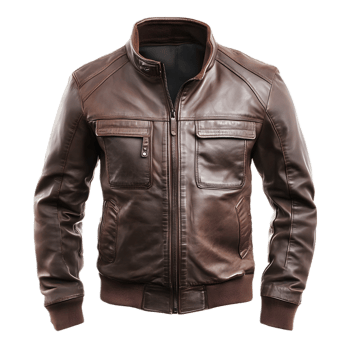Stylish Brown Leather Jacket for Versatile Men s Urban Fashion png