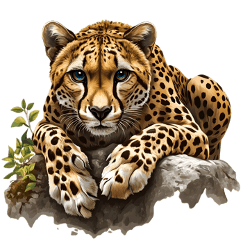 Powerful Cheetah Predator in Close Up Portrait with Intense Gaze png