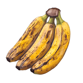Ripe Yellow Bananas Bunch on White Backdrop with Tropical Fruit Concept png