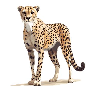 Majestic Cheetah Stalking in the Savanna Grasslands of Africa png