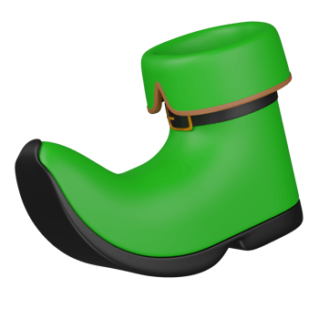 3d render Leprechaun green Boot illustration png