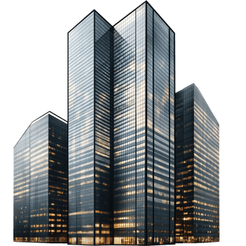 Tall Glass Building Isolated Against Clear Sky png
