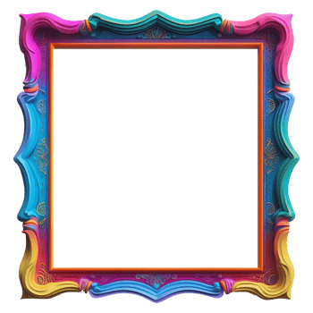 colorful picture frame with a transparent background png