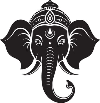 an elephant head with a hindu headdress vector