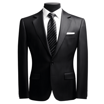 Sophisticated and Polished Business Suit with Pinstripe Pattern for Professional Appearance png
