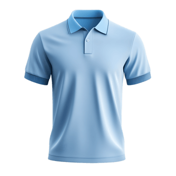 Blue Polo Shirt with Clean Minimal Studio Background and Copy Space png