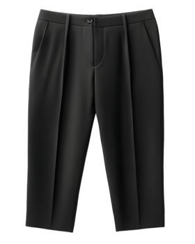Classic Tailored Black Pants with Crease Detail on White Background png
