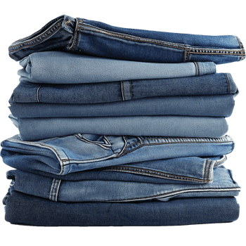 Stack of jeans isolated, Stack various cloth illustration, clothing fold image png