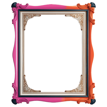 an empty frame with a colorful border png