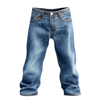 Blue Denim Jeans with Vintage Wash and Casual Styling png