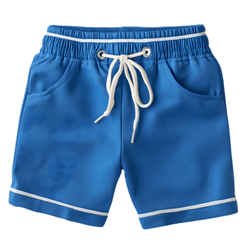 Vibrant Blue Drawstring Shorts for Relaxed Summer Outfits png
