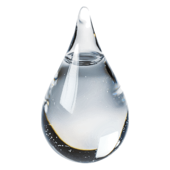 Clear Water Droplet Reflecting Light and Air Bubbles in Glass png