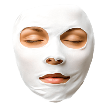 Woman with Facial Mask Relaxing During Beauty Treatment Session png