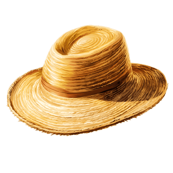 Charming Straw Hat with Elegant Brim Perfect for Summer Vacation and Coastal Getaways png