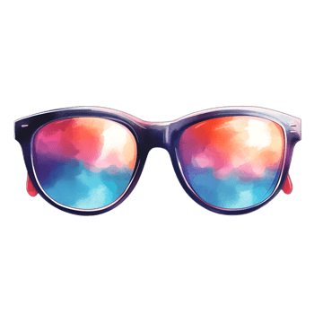 Vibrant Retro Sunglasses with Colorful Abstract Pattern and Gradient Tinted for Trendy Summer Fashion Accessory png
