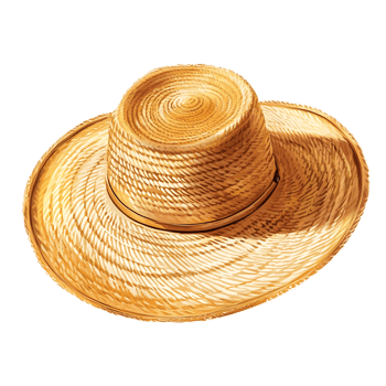 Stylish Summer Straw Hat with Circular Woven Design for Beach and Vacation png