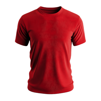 Red plain t shirt mockup template for clothing design apparel style fashion branding and online retail promotion png