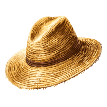 Stylish Straw Sun Hat for Warm Weather Wear and Relaxation png