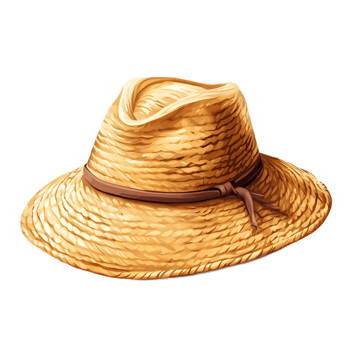 Elegant Straw Hat for Summer Sun and Vacation Relaxation png