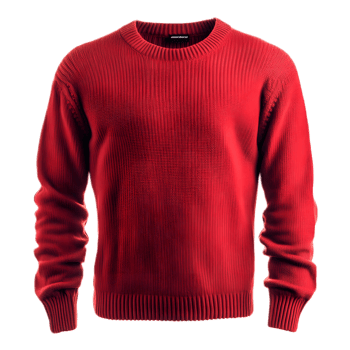 Cozy and Stylish Red Knitted Sweater for Casual and Comfortable Wear in Autumn or Winter png