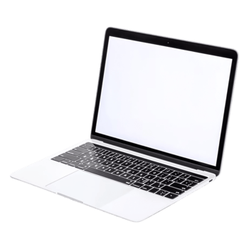 Sleek Open Laptop with Blank Screen on png