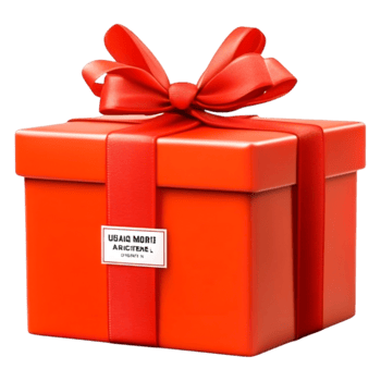 Bright Red Gift Box with Ribbon for Holiday Celebrations and Occasions png