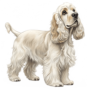 Adorable Cream-Colored Cocker Spaniel Illustration png