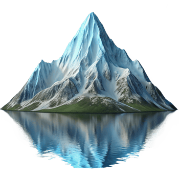 extraordinary artistic A majestic snow-capped mountain peak reflecting in a crystal-clear alpine lake, crisp, detailed photography high resolution png