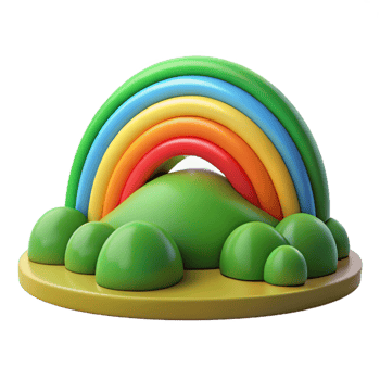 beautiful abstract A Rainbow Arching over a Lush Green original png