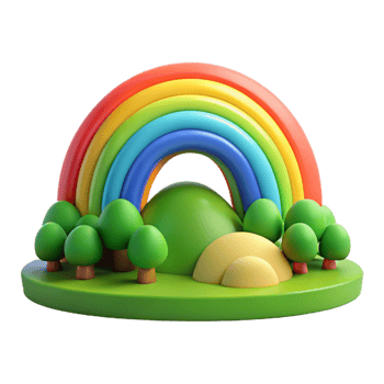 elegant contemporary A Rainbow Arching over a Lush Green high resolution png