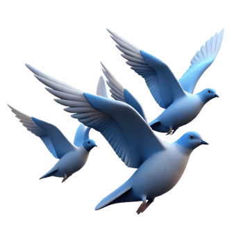 dramatic classic A group of birds flying in formation against a clear blue sky, dynamic and graceful, wildlife photography authentic png